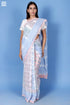 Mulmul Cotton Saree With Fall In Block Print